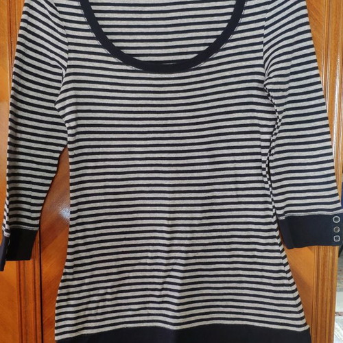 M&S cotton striped blouse used, size S/M, black