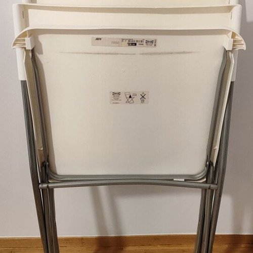 IKEA Jeff folding chairs set of two, like new, white plastic seat