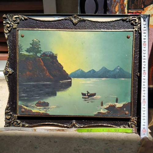 Signed painting 40x50 with precise classic frame used
