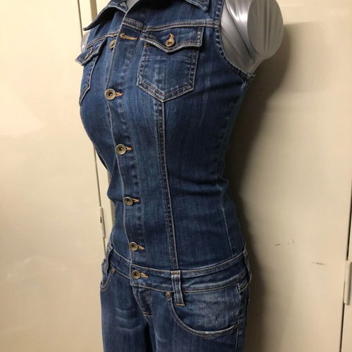 Miss Denim denim jumpsuit like new, size S, blue