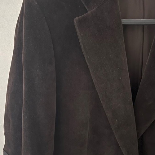 Zara jacket used, dark brown, size 50, velvet with leather details