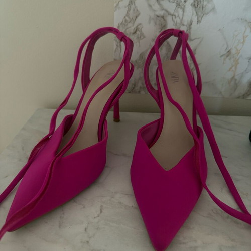 Zara pointed pink pumps used, size 38, low heel