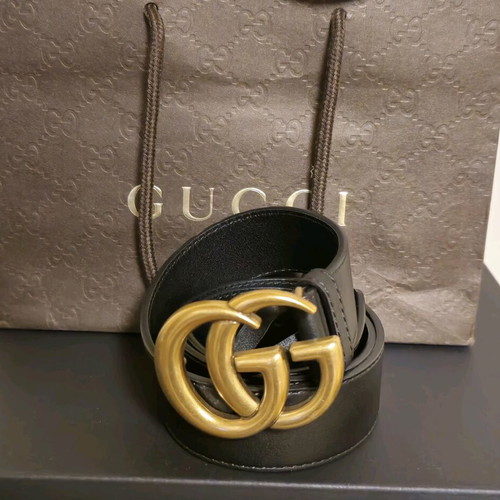 Gucci GG Marmont thin belt like new, black and gold, size 80cm