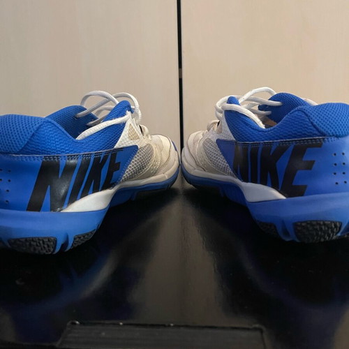 Nike athletic shoes like new, size 42, white and blue