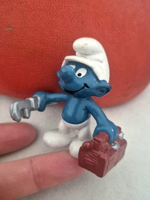 Smurf Technician Peyo Schleich figure used, 1980 German