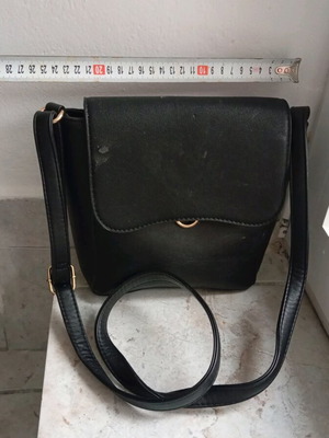 Leather shoulder bag used, black
