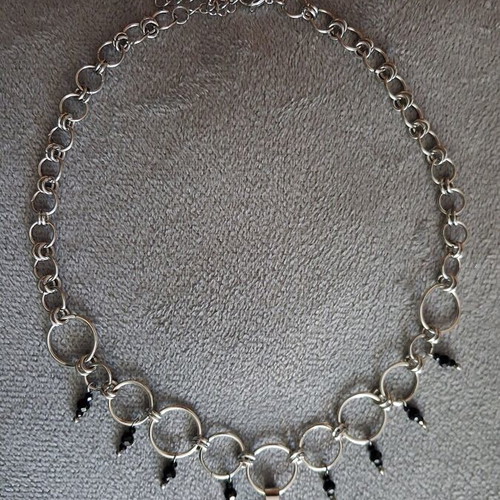 Handmade Stainless Steel Chainmail Choker new, black and silver