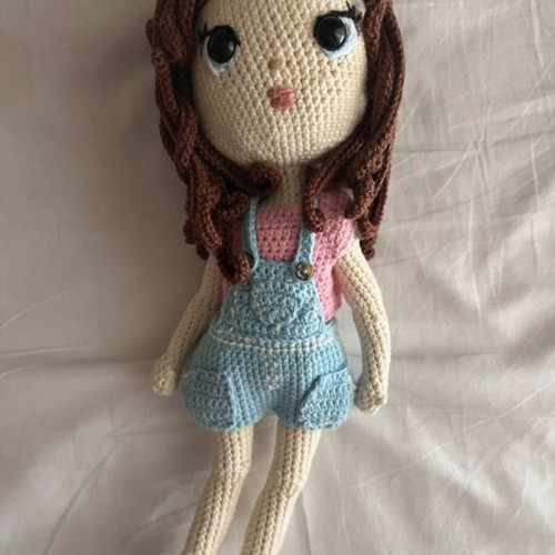 Handmade Amigurumi Doll like new with removable clothes