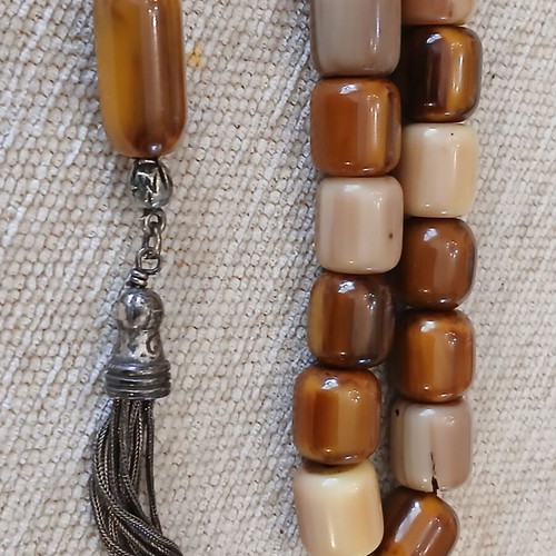 Komboloi old mastic with silver elements used