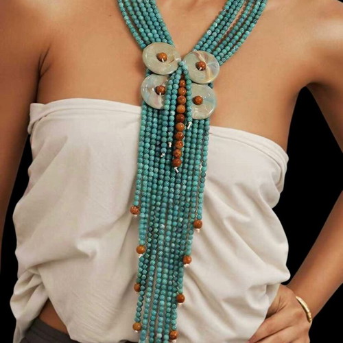 Necklace unused multicolored