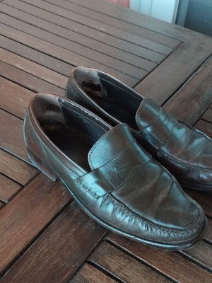 Clarks leather loafers used, size EU 45, brown