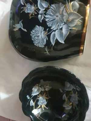Vintage S. Ceramic handmade ceramic set, vase and bowl