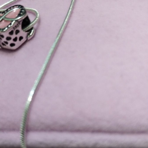Silver chain necklace with silver heart, enamel and infinity symbol new
