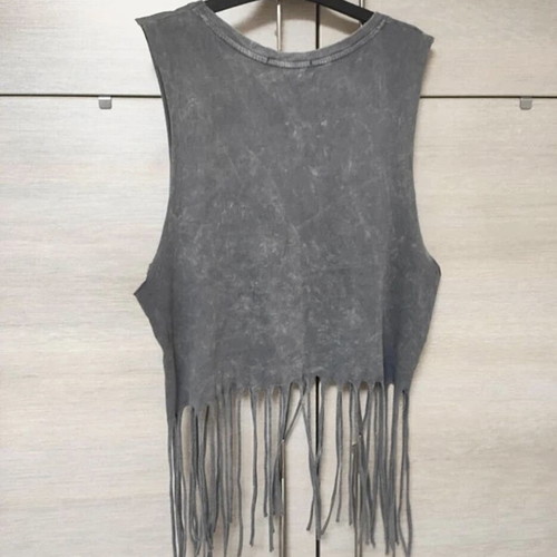 Tally Weijl Iconic Fringe Cotton Loose Tank Top Like New
