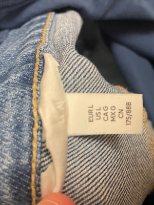 H&M Mama Straight Ankle Maternity Jeans L like new, blue with cotton panel