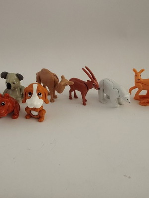 Various Kinder figures used, pack of 10 pieces