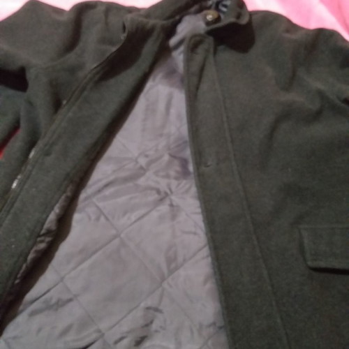 Men's wool coat used, size Large, gray
