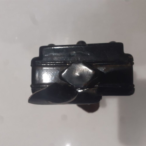 Artas soldier flashlight used, 1950s black with red and green filter