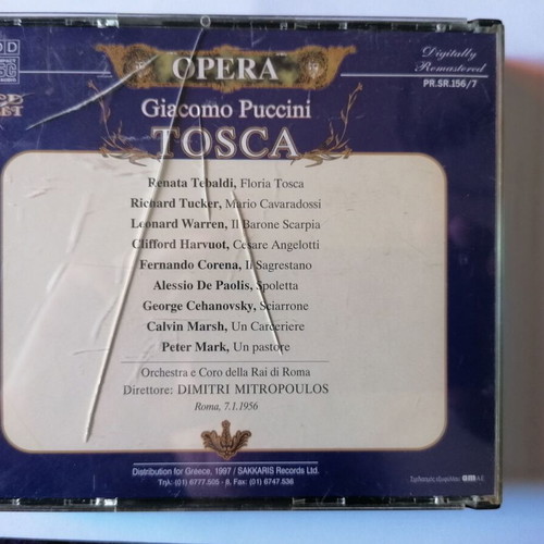 Opera Tosca Giacomo Puccini 2cd used, classical music
