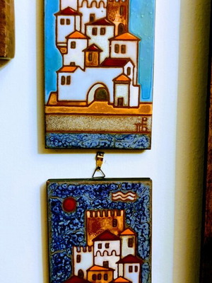 Valsamakis Ceramic Pair handpainted, like new