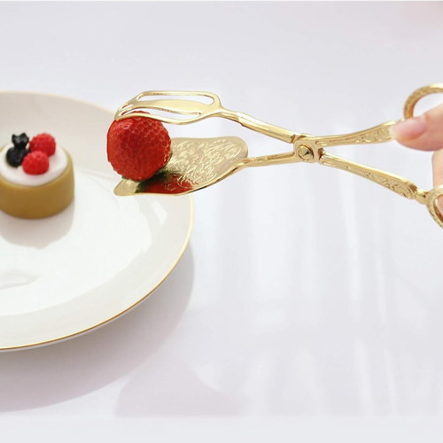 Silver-plated tongs new, gold color