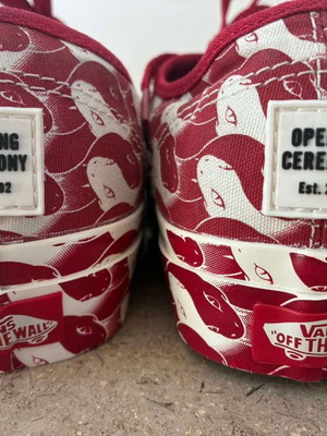 Vans x Opening Ceremony limited edition red and white sneakers size 37