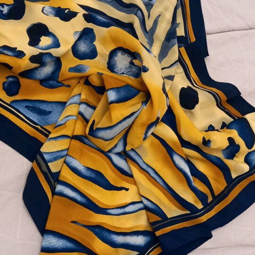 Costantino Roma silk scarf like new, blue and yellow