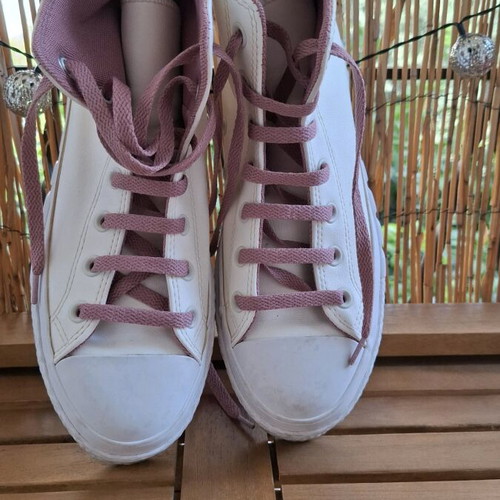 Converse white platform shoes size 39 like new