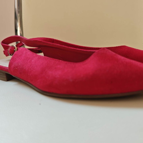 Red ballerina flats, size 40, 25 cm insole