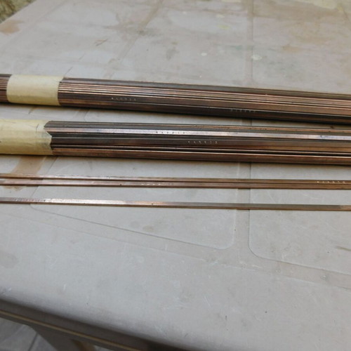 Harris 0 Copper Soldering Rods pack of 10 like new, flat hard solder