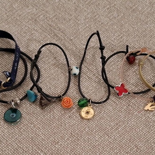 Mixed bracelets used with hanging decorations set