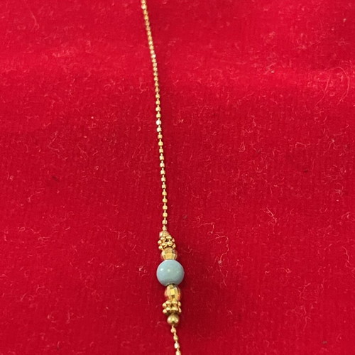 Gold 585 necklace with turquoise, like new