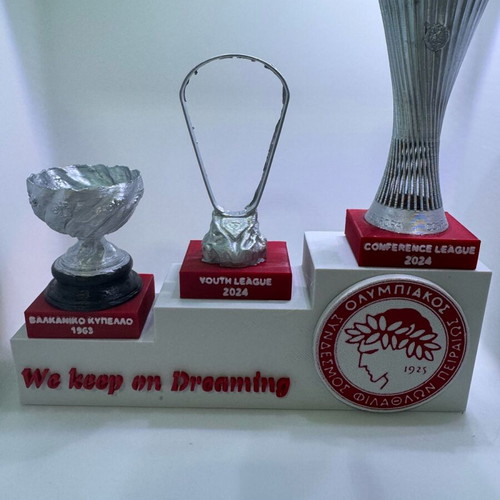 Olympiacos trophy miniatures with We Keep On Dreaming base new