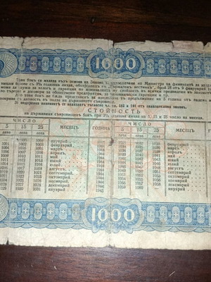 1000 leva 1946 used Bulgarian banknote