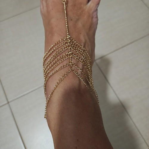 Gold anklet accessory chain