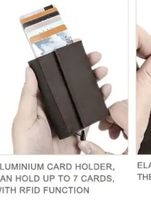 Contact wallet made of Crazy Horse leather brown new