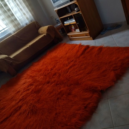 Handmade orange velentza rug new 2m x 2.15m