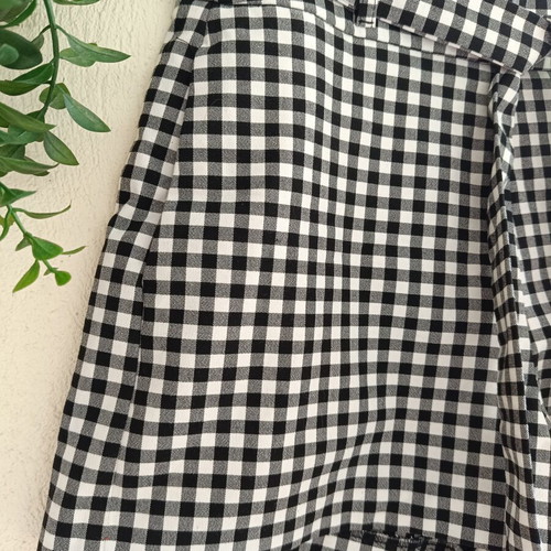 Zara Gingham Print High Waist Shorts XS like new, black and white