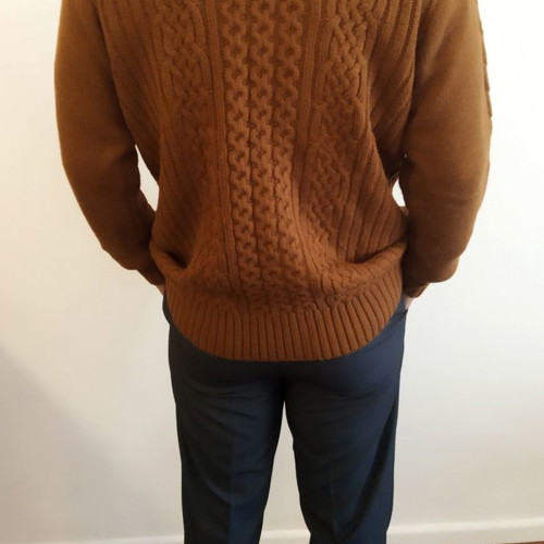 Cedarwood State men's wool cardigan in tan color size L new