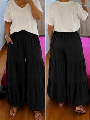 Black salvari pants, polyester fabric, size XXXL