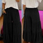 Black salvari pants, polyester fabric, size XXXL