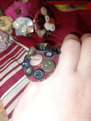 Handmade ring with buttons new