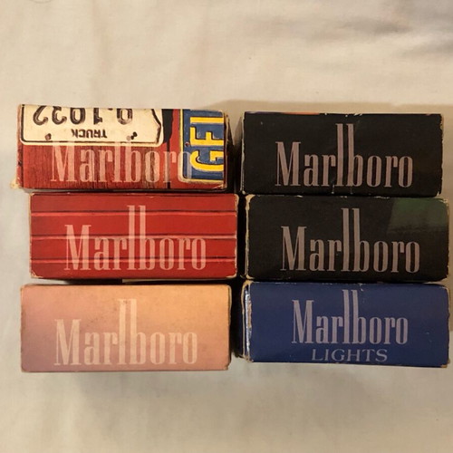 Collectible Marlboro empty cigarette packs used
