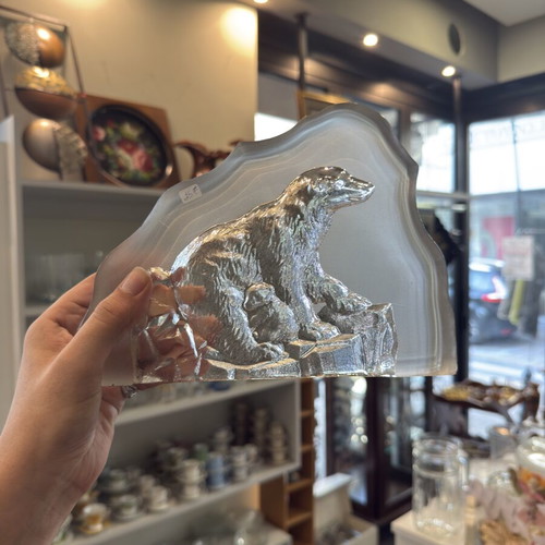 Glass crystal bear sculpture like new