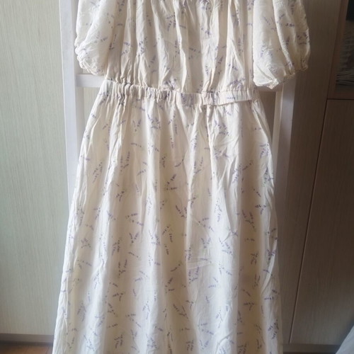 Romantic dress H&M used, floral pastel colors, back opening, XL
