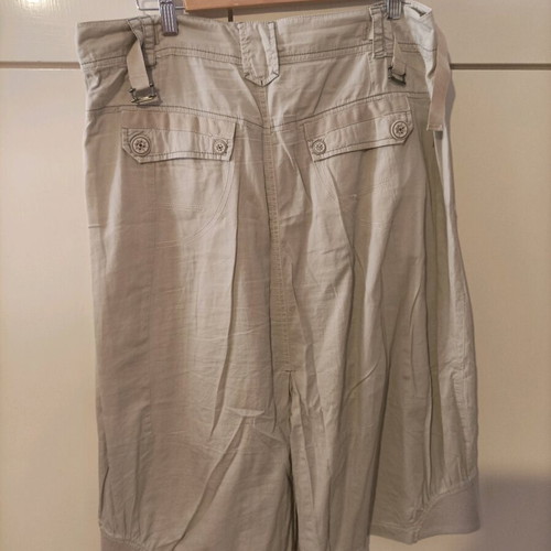 Summer skirt midi beige with pockets and balloon style