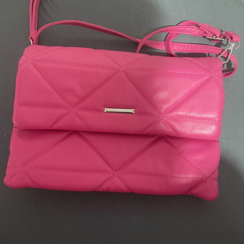 Quilted shoulder bag, fuchsia pink