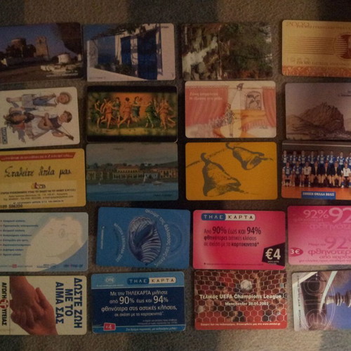 Phone cards used, pack of 20 pieces