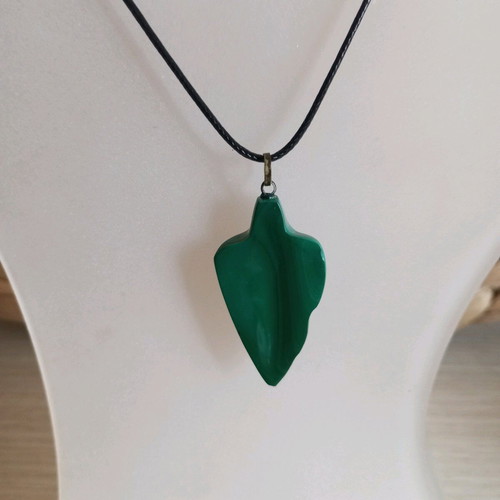 Malachite pendant No3 new with bronze clip