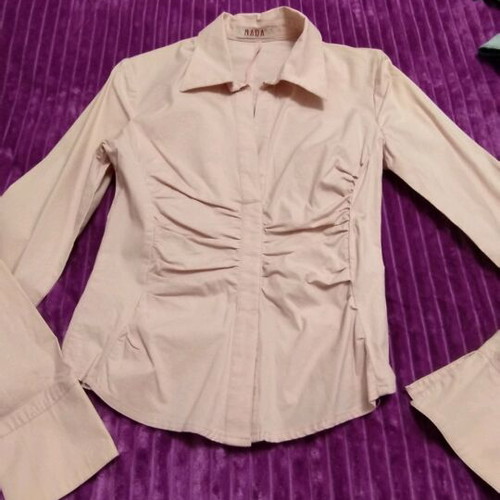 Small salmon wrap shirt like new with gathers